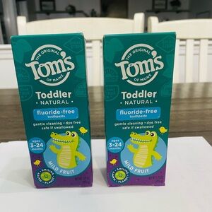 TOMS Fluoride-Free Toddler‎ Training Toothpaste 2 Pack NIB